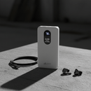 20,000mAh High-Capacity Power Bank With Built-in Cables | 22.5W Fast Charging | Digital Display | Type-C + iPhone Wires (Black)