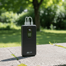 20,000mAh High-Capacity Power Bank With Built-in Cables | 22.5W Fast Charging | Digital Display | Type-C + iPhone Wires (Black)